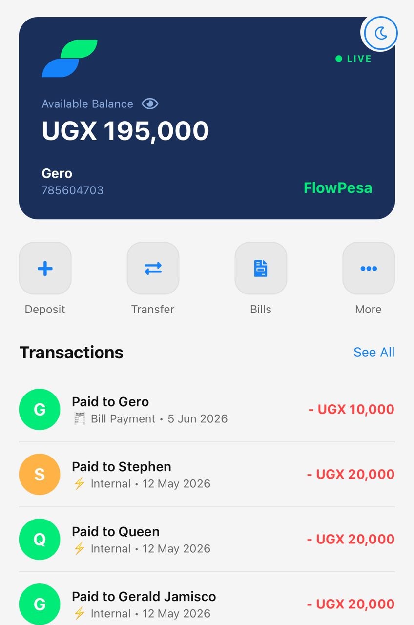 Flowpesa app dashboard